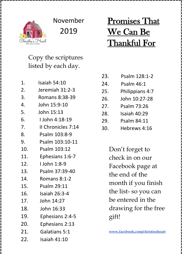 Promises That We Can Be Thankful For – Scripture Writing
