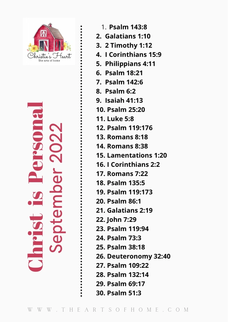 Christ is Personal Scripture Writing