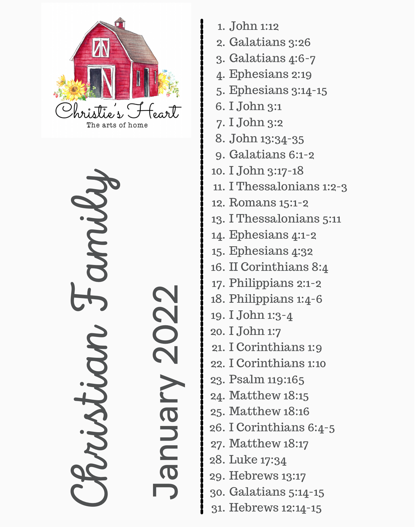 Christian Family Scripture Writing