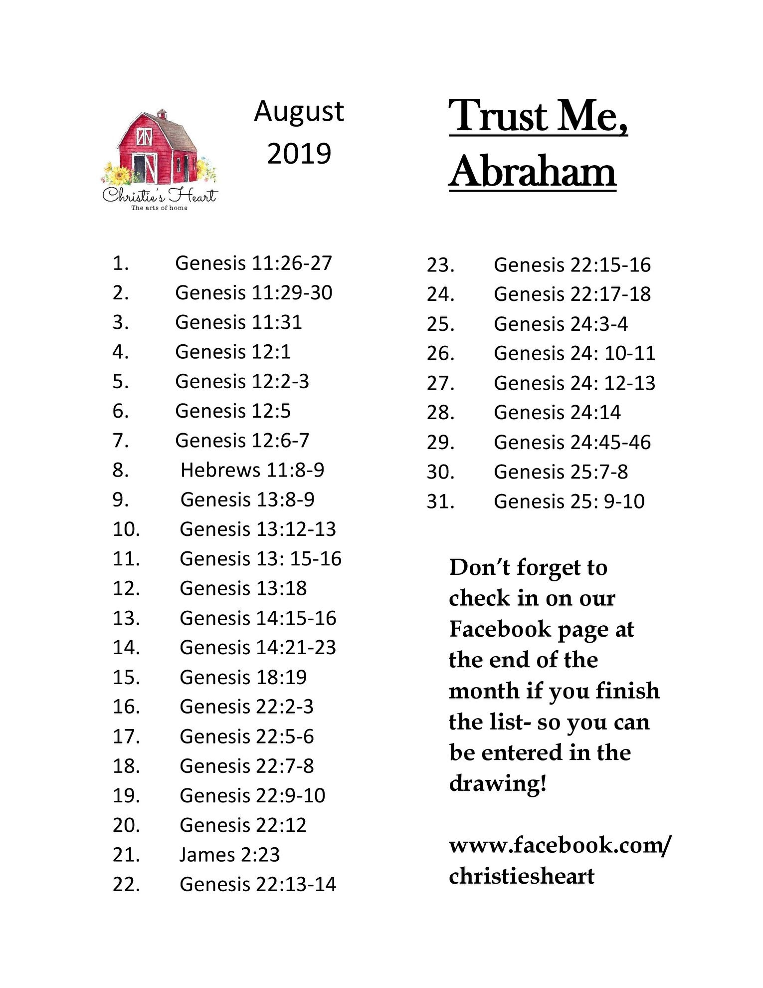 Trust Me, Abraham Scripture Writing