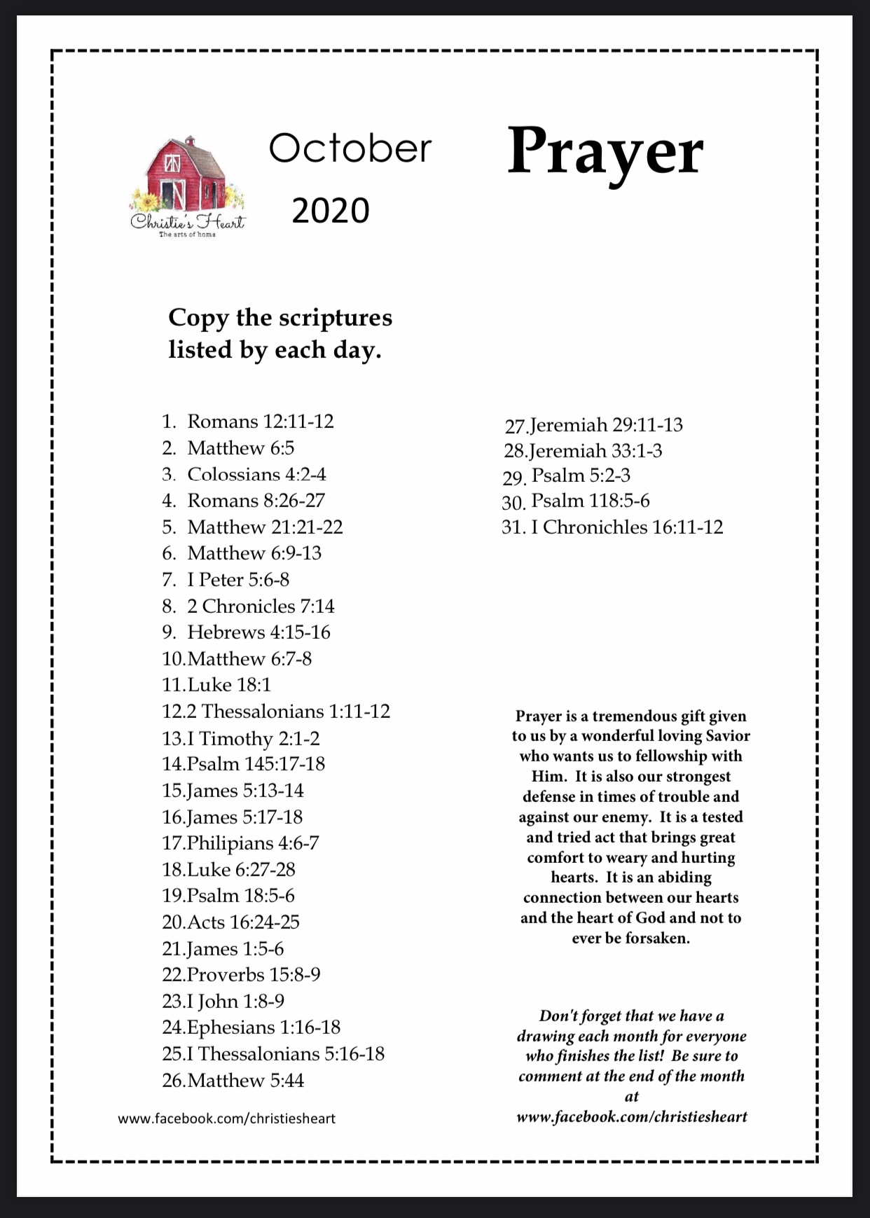 Prayer Scripture Writing